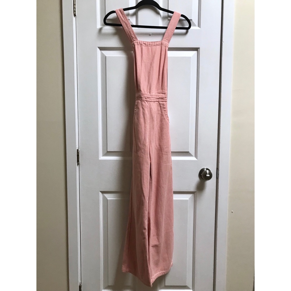 [ASOS] Pink Denim Halter Wide Leg Jumpsuit (NWT!) - Picture 3 of 7